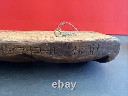 Vintage Hand Carved Saint LuciaMask Signed Wood OOAK Folk art Carving 14.5