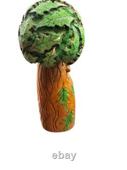 Vintage Hand Carved Wood Branch Tree Man House Spirit Folk Art Whimsical 9 Inch