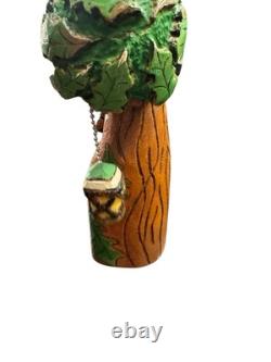 Vintage Hand Carved Wood Branch Tree Man House Spirit Folk Art Whimsical 9 Inch