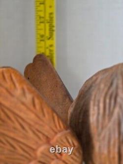 Vintage Hand Carved Wood Cherub Angel Putti Sitting Sculpture Folk Art Large 15