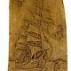 Vintage Hand Carved Wood Clipper Ship Boat Nautical Ocean Folk Orig Art Signed
