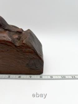 Vintage Hand Carved Wood Face Sculpture Folk Art Primitive Carving