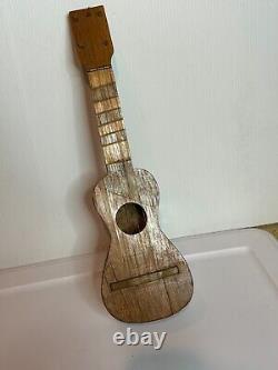 Vintage Hand Carved Wood Folk Art Ukulele Venezuelan 4-String Musical Instrument
