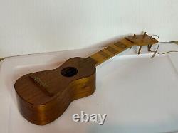 Vintage Hand Carved Wood Folk Art Ukulele Venezuelan 4-String Musical Instrument
