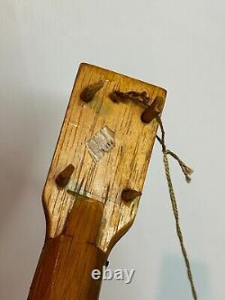 Vintage Hand Carved Wood Folk Art Ukulele Venezuelan 4-String Musical Instrument