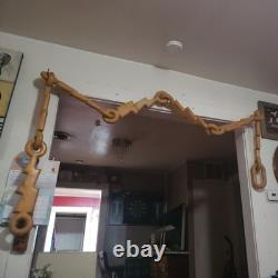 Vintage Hand-Carved Wood Folk Art Whimsey Chain 3 Ball Trap Rare #2