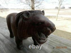 Vintage Hand Carved Wood Lion Folk Art See Photos