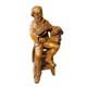 Vintage Hand Carved Wood Scholar Gentleman With Books Folk Art Library Decor 16