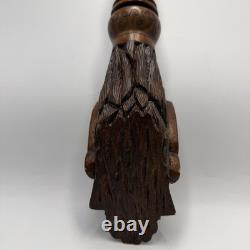 Vintage Hand-Carved Wooden Bearded Man Wall Plaque Rustic Folk Art Decor 52cm