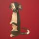 Vintage Hand-carved Wooden Dog Sculpture Standing Upright Folk Art Figurine