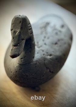 Vintage Hand Carved Wooden Duck Decoy Primitive Folk Art Hunting Collectible