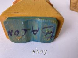 Vintage Hand Carved Wooden Native American Style Folk Art Figures Lot