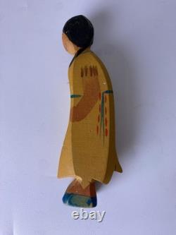 Vintage Hand Carved Wooden Native American Style Folk Art Figures Lot