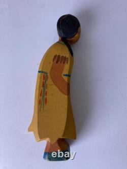 Vintage Hand Carved Wooden Native American Style Folk Art Figures Lot