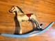 Vintage Hand-carved Wooden Rocking Horse Folk Art Toy With Original Paint & Saddle