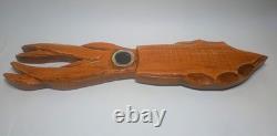 Vintage Hand Carved Wooden Squid Wall Art 39 Nautical Maritime Folk Art Sculptu