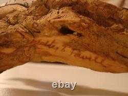 Vintage Hand Carved Woodpecker Art Sculpture Artist Signed Walter T. Powell