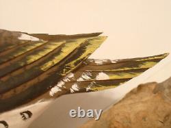 Vintage Hand Carved Woodpecker Art Sculpture Artist Signed Walter T. Powell