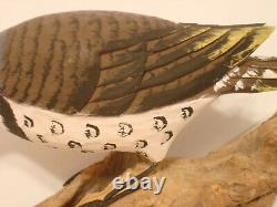 Vintage Hand Carved Woodpecker Art Sculpture Artist Signed Walter T. Powell