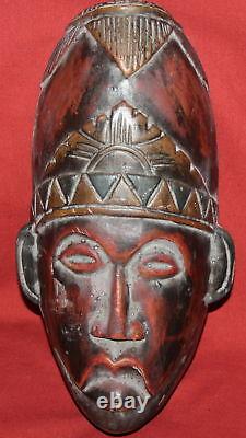 Vintage Hand Carving Wood Tribal Folk Head Mask