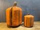 Vintage Hand Made & Painted Carved Wooden Pumpkins Folk Art 1 Of A Kind Unique
