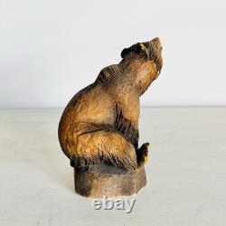 Vintage Henning Norway Hand Carved Wood Grizzley Bear 5x 3 Folk Art Rustic