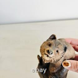 Vintage Henning Norway Hand Carved Wood Grizzley Bear 5x 3 Folk Art Rustic