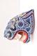 Vintage Huichol Beaded Jaguar Head Carved Wood Mexican Folk Art Sculpture 7