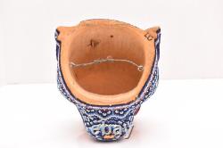 Vintage Huichol Beaded Jaguar Head Carved Wood Mexican Folk Art Sculpture 7