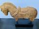 Vintage Indian Folk Art Hand Carved Wood Horse Architectural Fragment On Stand