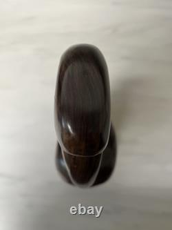 Vintage Iron Wood Hand Carved Folk Art Sculpture Pelican MCM Modernist