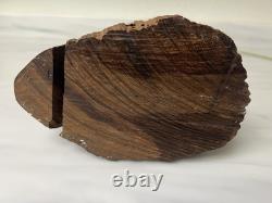 Vintage Iron Wood Hand Carved Folk Art Sculpture Pelican MCM Modernist