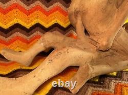Vintage Jamaican Erotic Wood Sculpture 1970s Handmade Folk Art