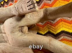 Vintage Jamaican Erotic Wood Sculpture 1970s Handmade Folk Art