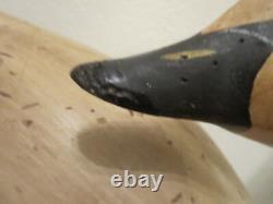 Vintage LARGE wood Folk Art carved goose duck