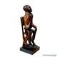 Vintage Large African Folk Art Man In Chair Wood Carved Sculpture 26