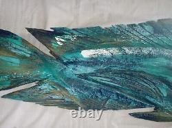 Vintage Large Hand Carved Wooden Mahi Mahi Fish Sculpture Folk Art Nautical 37