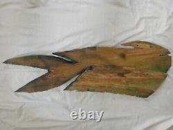 Vintage Large Hand Carved Wooden Mahi Mahi Fish Sculpture Folk Art Nautical 37