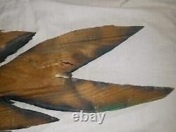 Vintage Large Hand Carved Wooden Mahi Mahi Fish Sculpture Folk Art Nautical 37