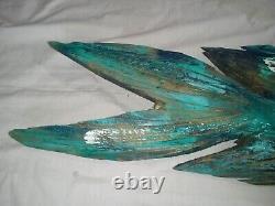 Vintage Large Hand Carved Wooden Mahi Mahi Fish Sculpture Folk Art Nautical 37