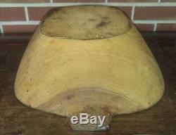 Vintage Large Wooden Dough Bowl Americana Carved Primitive Folk Art Bread Trough