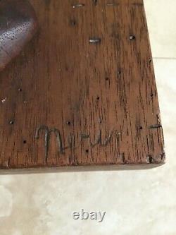 Vintage MCM Hand Carved Wood ABSTRACT SCULPTURE Folk Art Signed