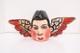 Vintage Mexican Guerrero Folk Art Carved Wood Angel Cherub Mask Hanging Putti