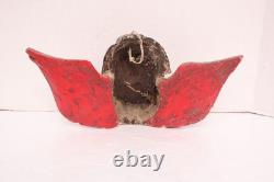 Vintage MEXICAN GUERRERO FOLK ART CARVED WOOD ANGEL Cherub MASK Hanging Putti