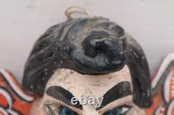 Vintage MEXICAN GUERRERO FOLK ART CARVED WOOD ANGEL Cherub MASK Hanging Putti