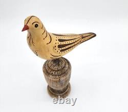 Vintage M. K. Manfred Scheel Wood Carved Pennsylvania DUTCH Style Folk Art Bird