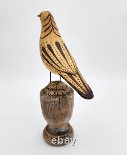 Vintage M. K. Manfred Scheel Wood Carved Pennsylvania DUTCH Style Folk Art Bird
