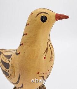 Vintage M. K. Manfred Scheel Wood Carved Pennsylvania DUTCH Style Folk Art Bird
