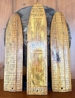 Vintage Maine Folk Outsider Art Hand Carved Hunter Trapper Skinning Boards