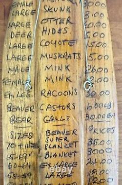 Vintage Maine Folk Outsider Art Hand Carved Hunter Trapper Skinning Boards